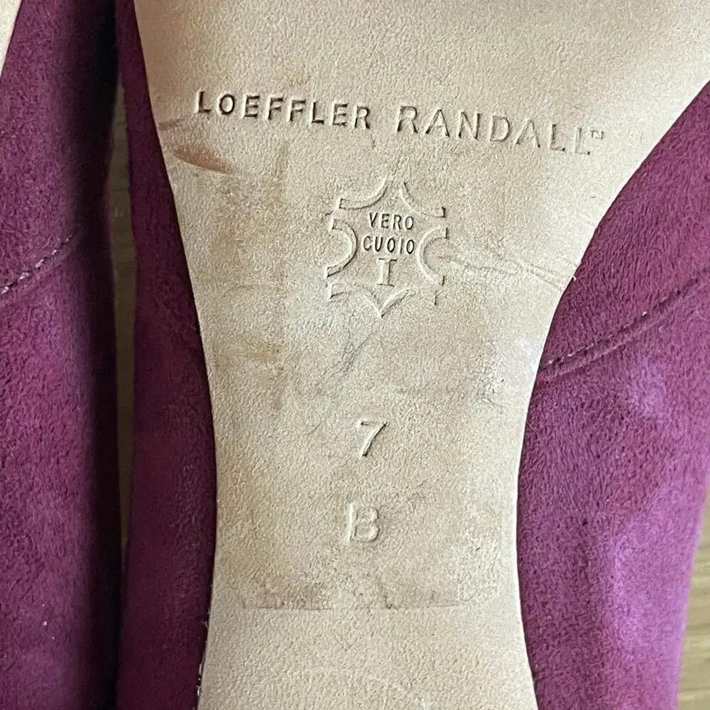 Loeffler Randall Pari Suede Leather Fringed Maroon Wine Pumps Shoes Women's 7B - Picture 9 of 9